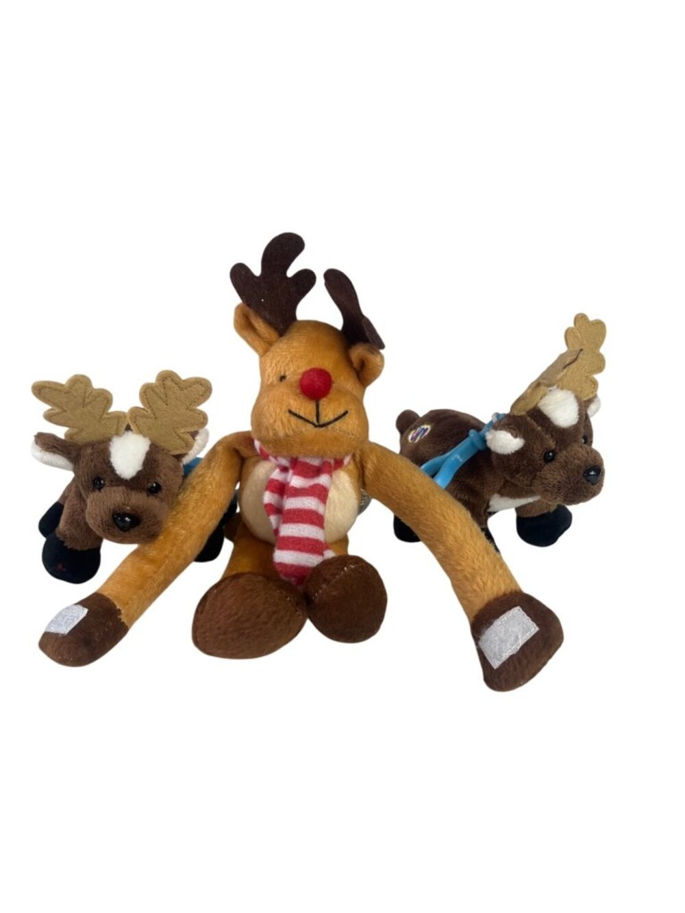 Reindeer Plush Set Of 3 Clips Scarf Ganz Oriental Trading Christmas Decor